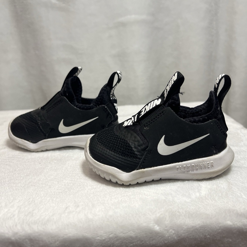 Nike Flex Contact AT4663-001 Toddler 3C Black Slip On Tennis Shoes Sneakers